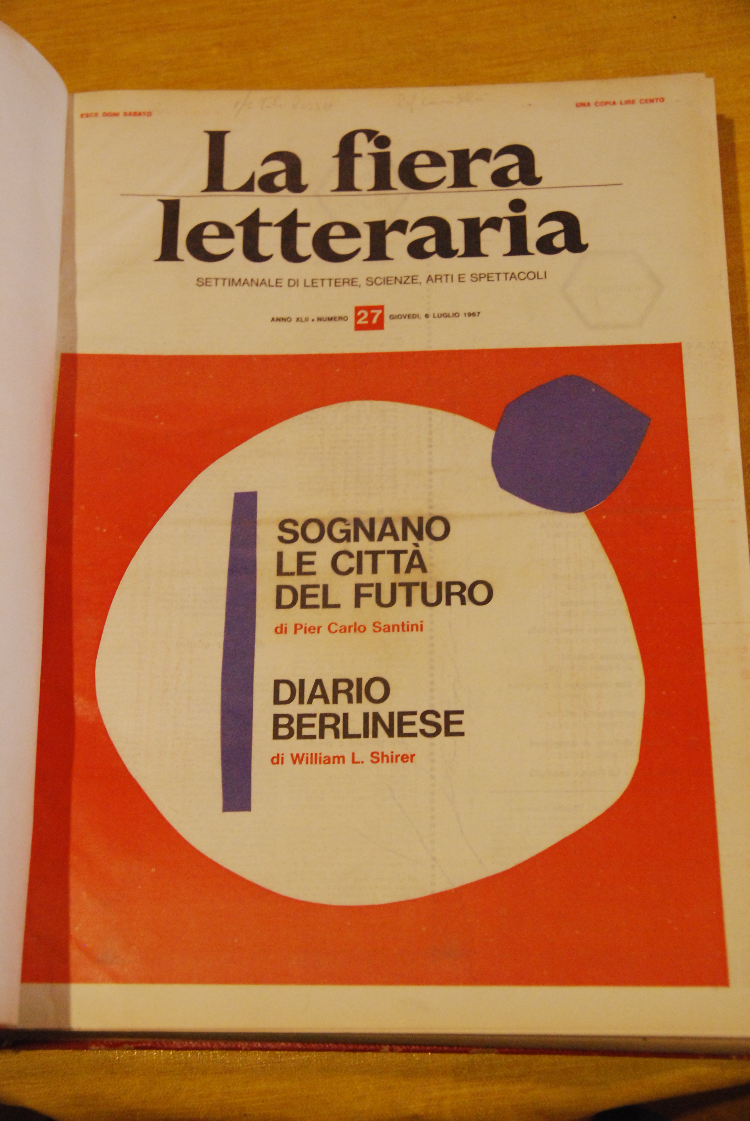 vol. rilegato annata 1967 dal 27 al 52, da luglio …