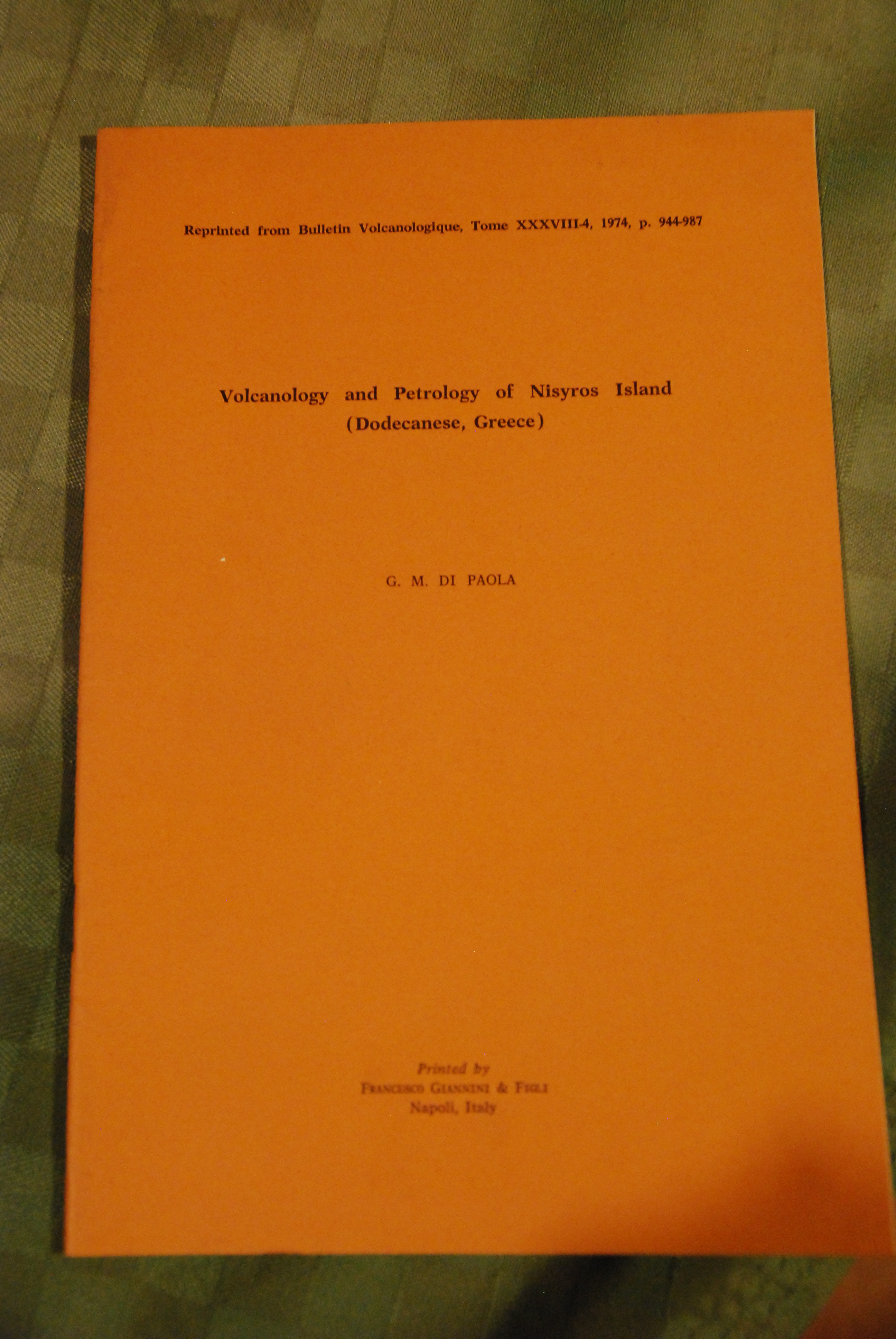 volcanology and petrology of isola nisyros island