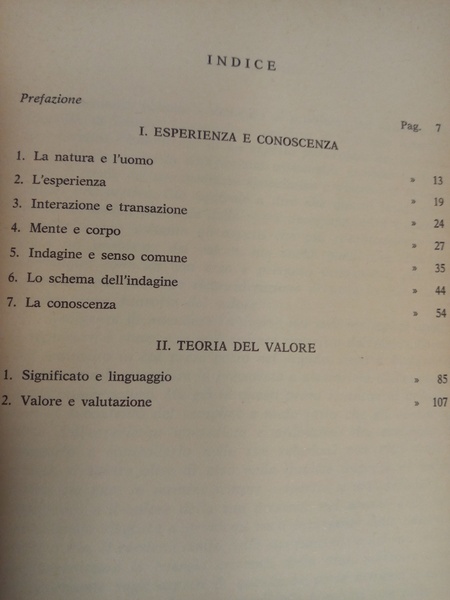 Esperienza e valore nel pensiero di John Dewey