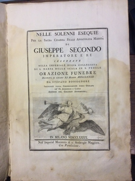NELLE SOLENNI ESEQUIE PER LA SACRA CESAREA REALE APOSTOLICA MAESTA' …