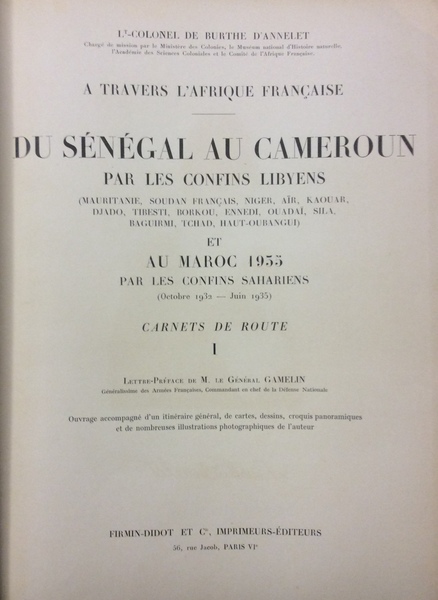 A TRAVERS L'AFRIQUE FRANCAISE: DU SENEGAL AU CAMEROUN PAR LES …