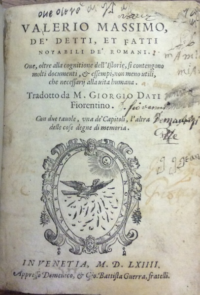 DE' DETTI, ET FATTI NOTABILI DE' ROMANI. - Ove, oltre …