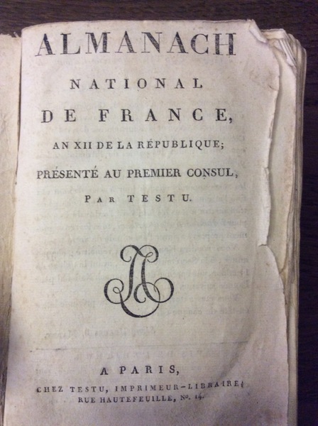 ALMANACH NATIONAL DE FRANCE. - An XII de la République; …
