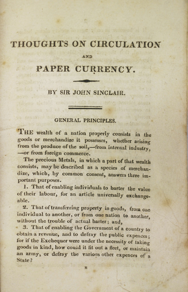 THOUGHTS ON CIRCULATION AND PAPER CURRENCY.