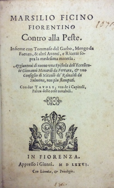 CONTRO ALLA PESTE. - Insieme con Tommaso del Garbo, Mengo …