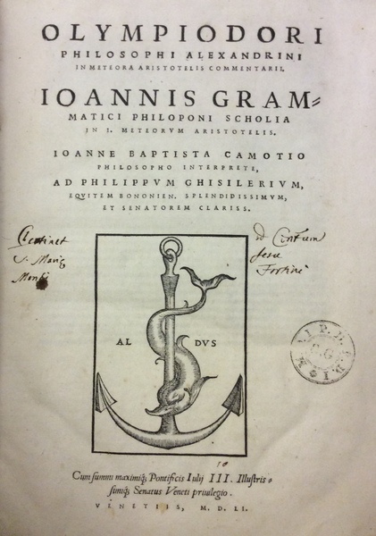 OLYMPIODODRI PHILOSOPHI ALEXANDRINI IN METEORA ARISTOTELIS COMMENTARII - IOANNIS GRAMMATICIS …