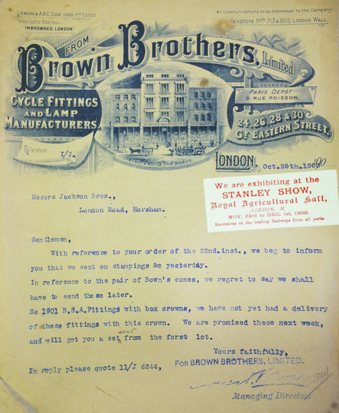 BROWN BROTHERS LIMITED - CYCLE FITTINGS AND LAMP MANUFACTURERS. - …