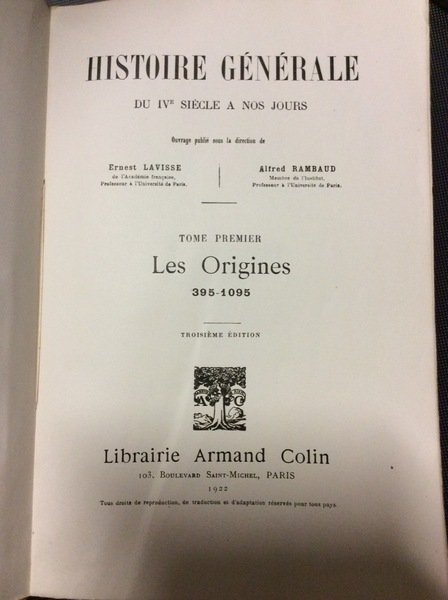 HISTOIRE GENERALE DU IV SIECLE A NOS JOURS.
