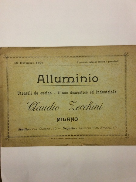 CLAUDIO ZECCHINI - MILANO: ALLUMINIO. - Utensili da cucina - …