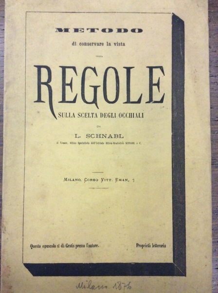 METODO DI CONSERVARE LA VISTA CON "REGOLE SULLA SCELTA DEGLI …