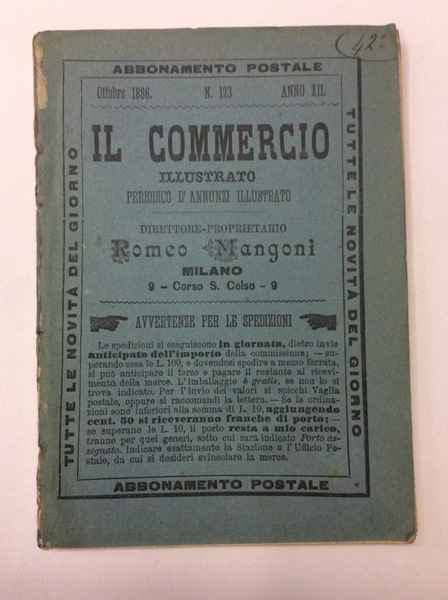 IL COMMERCIO ILLUSTRATO. - Periodico d'annunzi delle famiglie N. 123 …