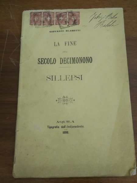 LA FINE DEL SECOLO DECIMONONO. SILLEPSI.