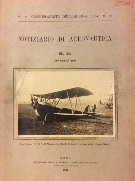NOTIZIARIO DI AERONAUTICA. - N. 11 - Novembre 1924.