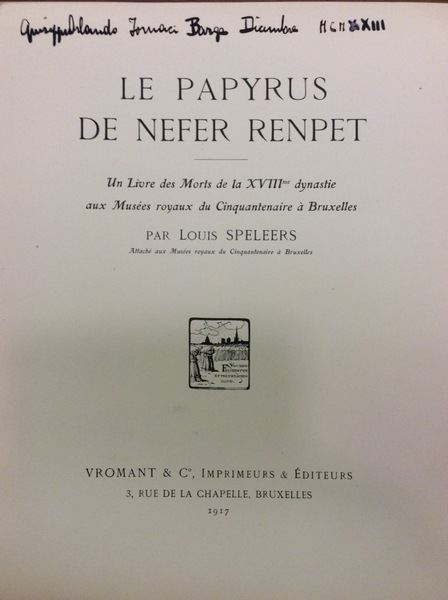 LE PAPYRUS DE NEFER RENPET. - Un Livre des Morts …