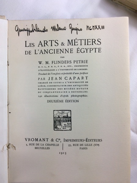 LES ARTS ET METIERS DE L'ANCIENNE EGYPTE. - Traduit de …