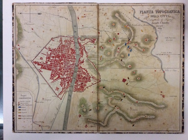 PIANTA TOPOGRAFICA DELLA CITTA' E DINTORNI DI FIRENZE DURANTE L'ASSEDIO …