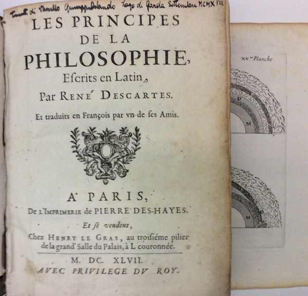 LES PRINCIPES DE LA PHILOSOPHIE. - Ecrits en latin, par …