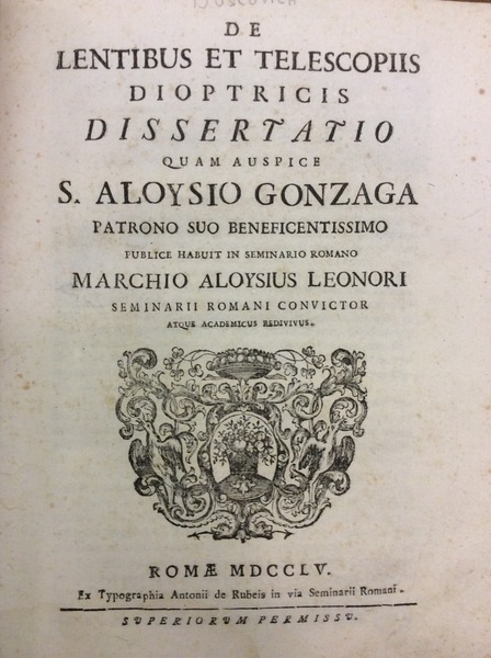 DE LENTIBUS ET TELESCOPIIS DIOPTRICIS DISSERTATIO. - Quam auspice S …