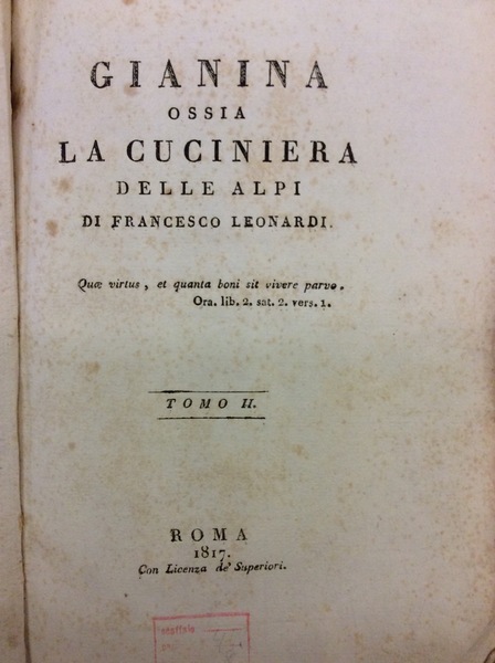 GIANINA OSSIA LA CUCINIERA DELLE ALPI.