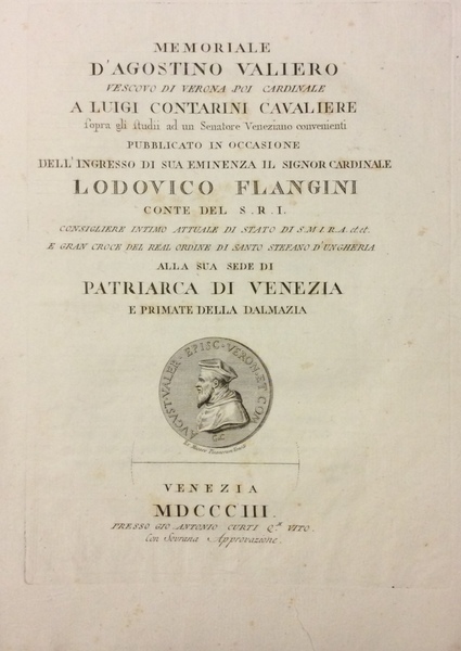 MEMORIALE.... A LUIGI CONTARINI CAVALIERE SOPRA GLI STUDII AD UN …