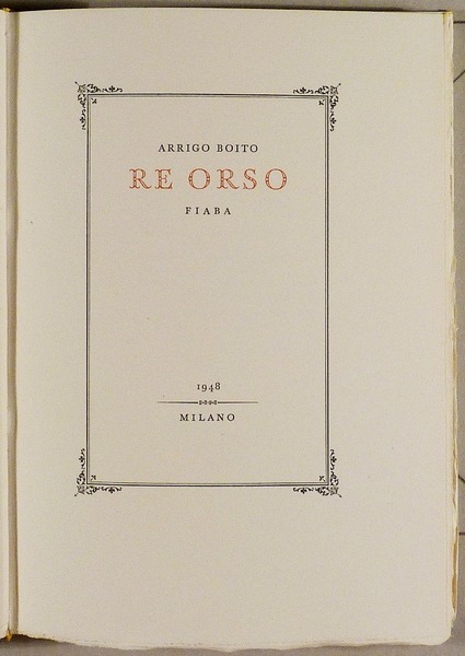 RE ORSO. - Fiaba.