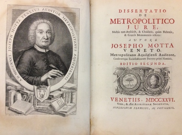 DISSERTATIO DE METROPOLITICO JURE. - Multis tam Arabicis, & Chaldaeis, …