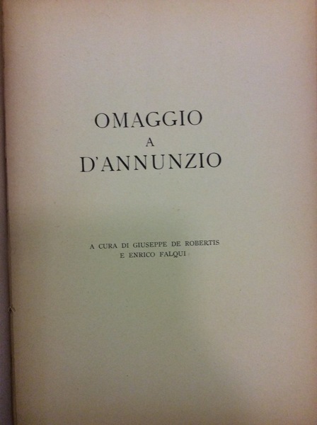 OMAGGIO A D'ANNUNZIO.