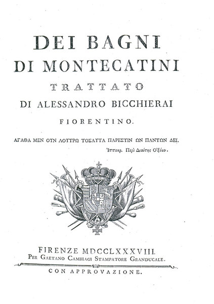DEI BAGNI DI MONTECATINI. - Trattato.
