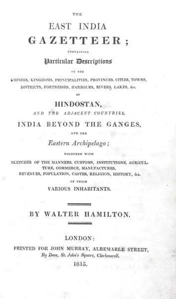 THE EAST INDIA GAZETTEER.