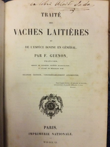 TRAITE' DES VACHES LAITIERES. - Et de l'espèce bovine en …