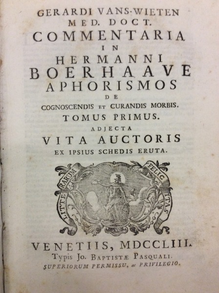 COMMENTARIA IN HERMANNI BOERHAAVE APHORISMOS. - De cognoscendis et curandis …
