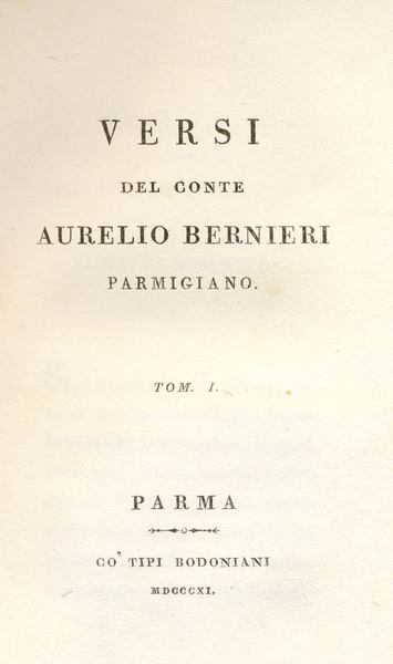 VERSI DEL CONTE AURELIO BERNIERI PARMIGIANO.