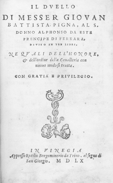 IL DUELLO. - Al S. Donno Alphonso da Este Prencipe …