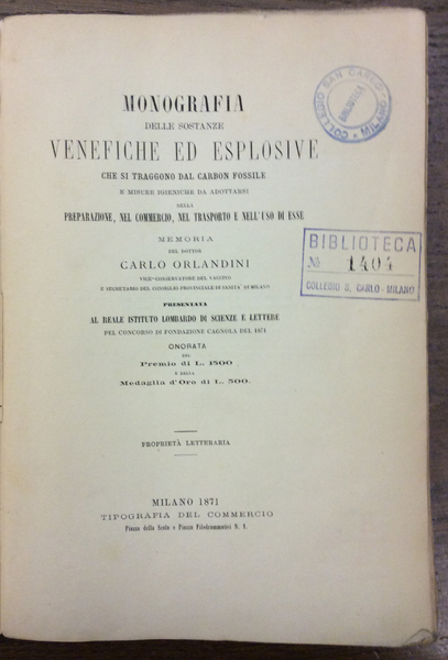 MONOGRAFIA DELLE SOSTANZE VENEFICHE ED ESPLOSIVE CHE SI TRAGGONO DAL …