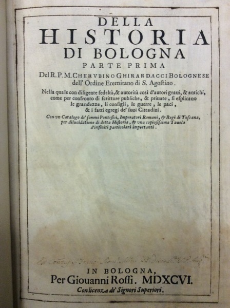 DELLA HISTORIA DI BOLOGNA. - Parte prima.