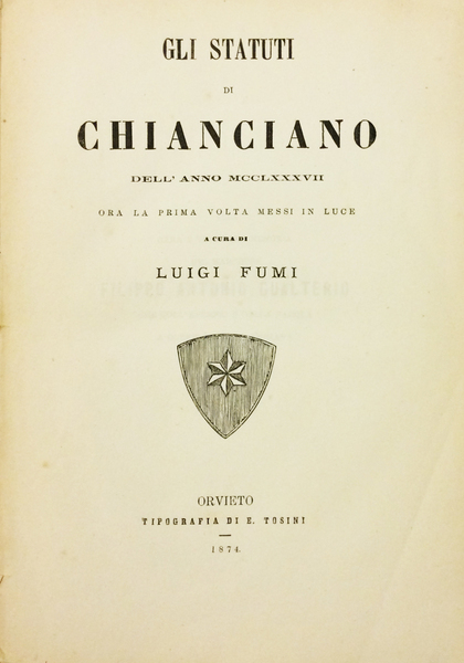 GLI STATUTI DI CHIANCIANO DELL'ANNO MCCLXXXVII. - Ora per la …