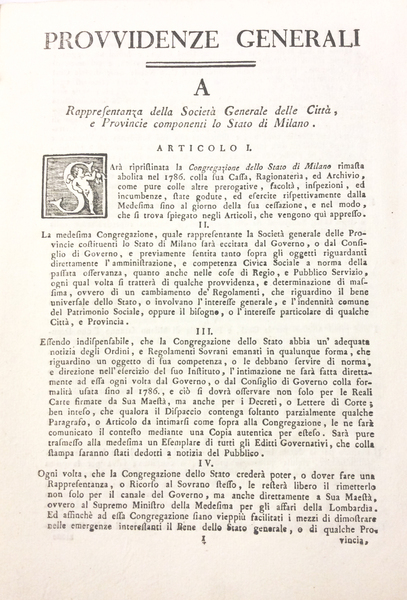 NUOVE LEGGI EMANATE PER LO STATO DI MILANO DALL'IMPERATORE LEOPOLDO …