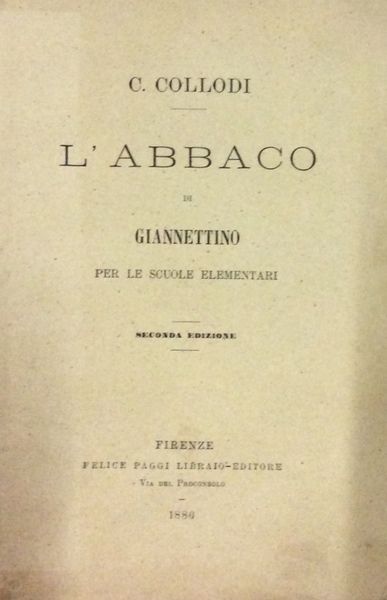 L'ABBACO DI GIANNETTINO PER LE SCUOLE ELEMENTARI. - Biblioteca Scolastica.