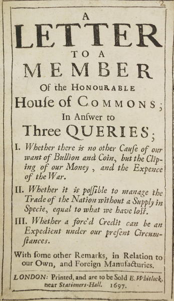 A LETTER TO A MEMBER OF THE HONOURABLE HOUSE OF …