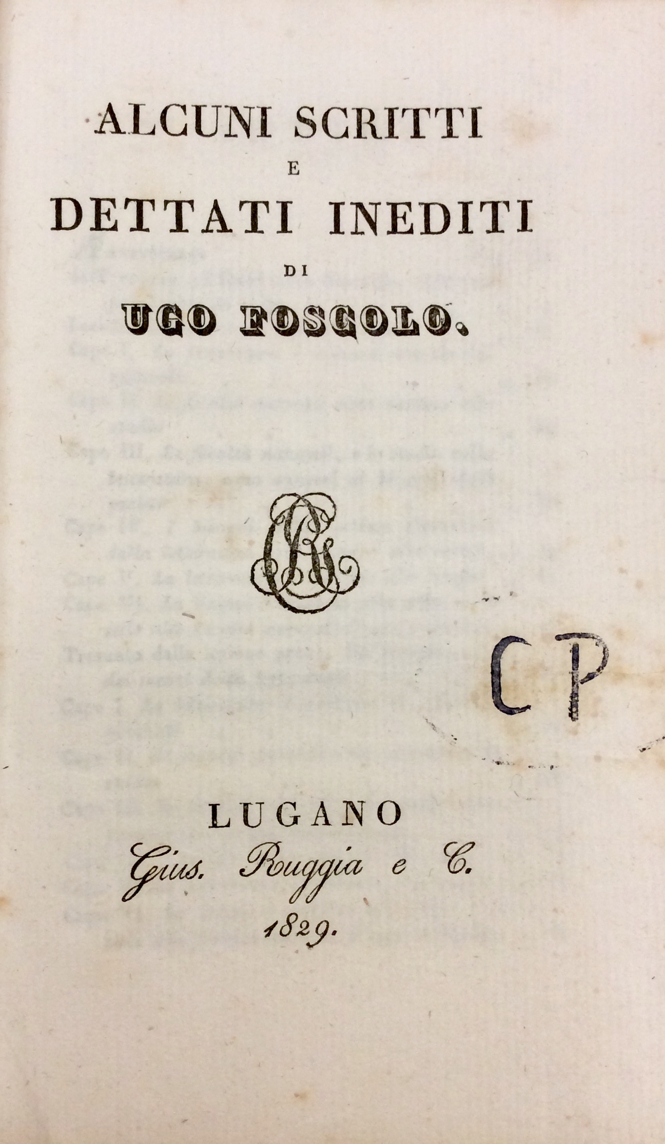 ALCUNI SCRITTI E DETTATI INEDITI.