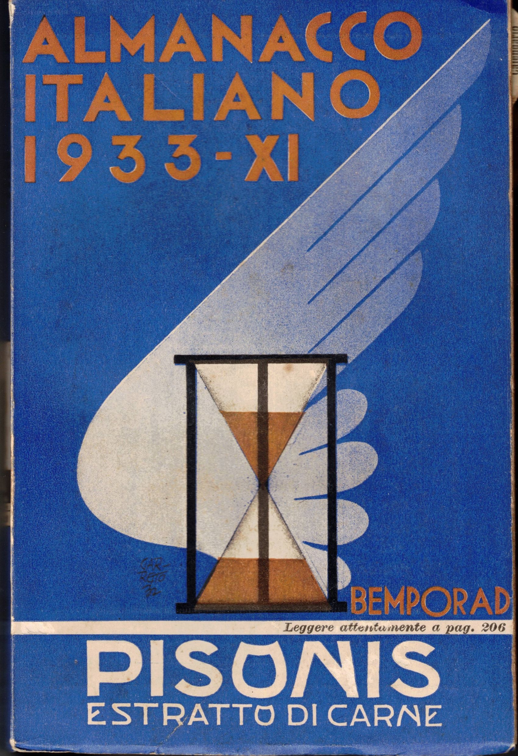 ALMANACCO ITALIANO. VOLUME XXXVIII PER L'ANNO 1933 (XI DELL'E.F.). - …