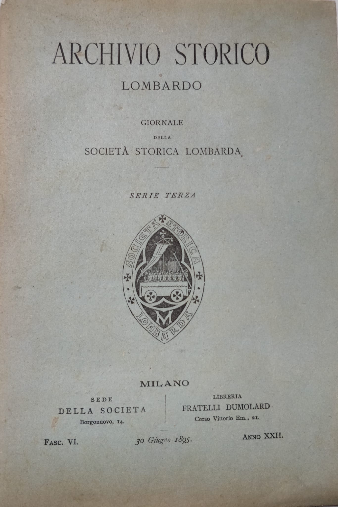 ARCHIVIO STORICO LOMBARDO Tutto il pubblicato.