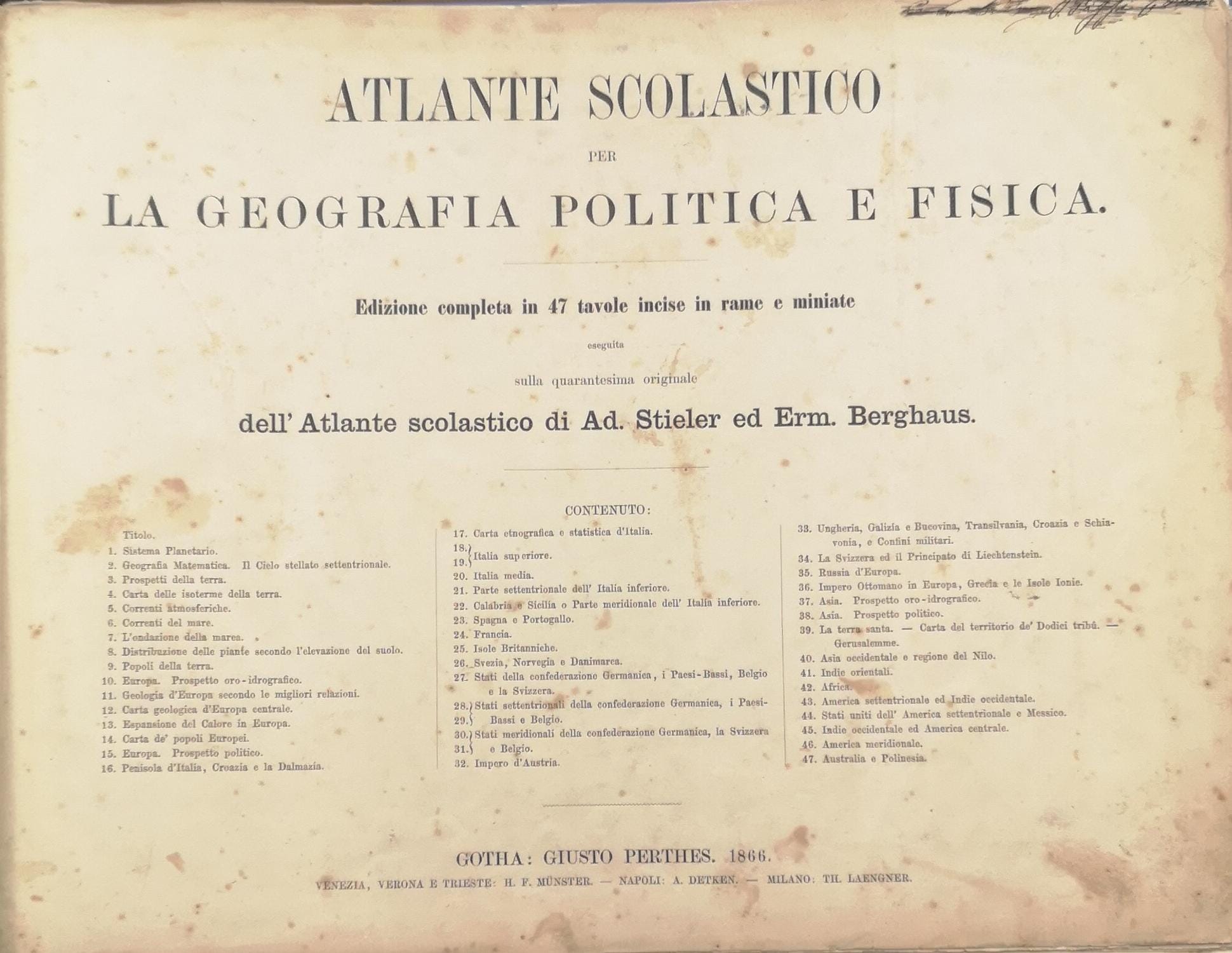 ATLANTE SCOLASTICO PER LA GEOGRAFIA POLITICA E FISICA: EDIZIONE COMPLETA …