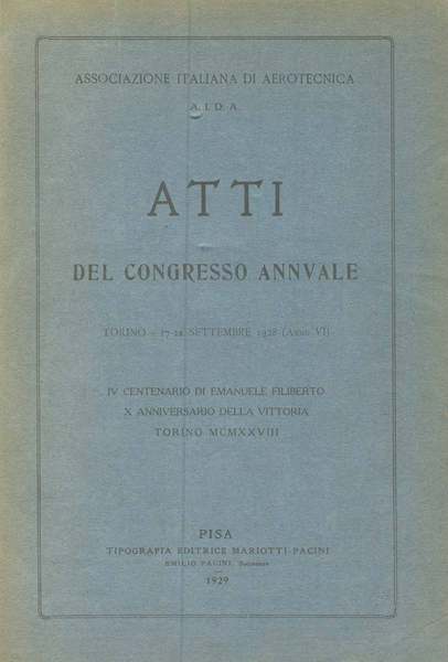 ATTI DEL CONGRESSO ANNUALE DELL'ASSOCIAZIONE ITALIANA DI AEROTECNICA (A.I.D.A.). - …