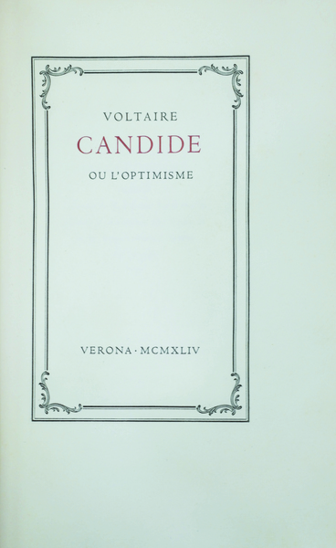 CANDIDE OU L'OPTIMISME.