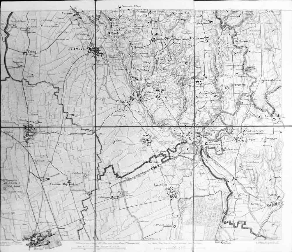 CARTA TOPOGRAFICA DEI CONTORNI DI MILANO: FOGLIO DI CARATE.