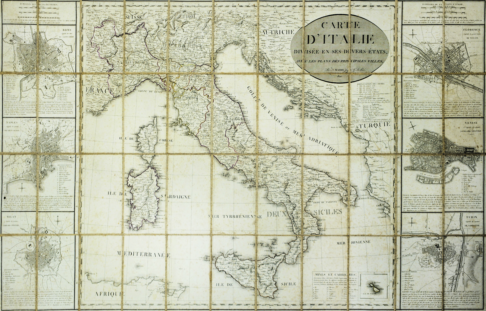 CARTE D'ITALIE DIVISEE EN SES DIVERS ETATS. - Avec les …