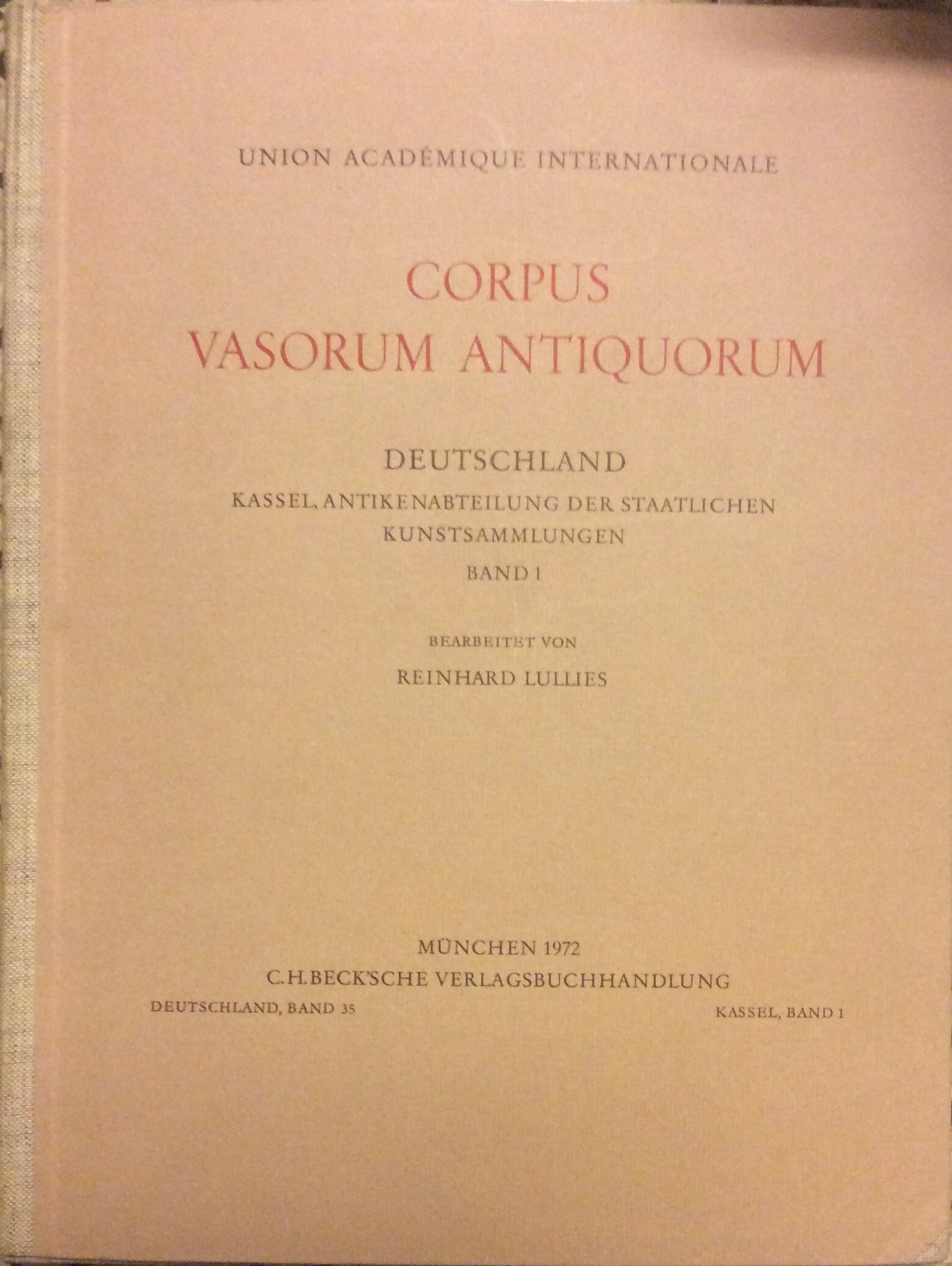 CORPUS VASORUM ANTIQUORUM - DEUTSCHLAND, 35. - Kassel, Antikenabteilung der …
