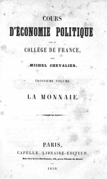 COURS D'ECONOMIE POLITIQUE FAIT AU COLLEGE DE FRANCE. - Rédigé …