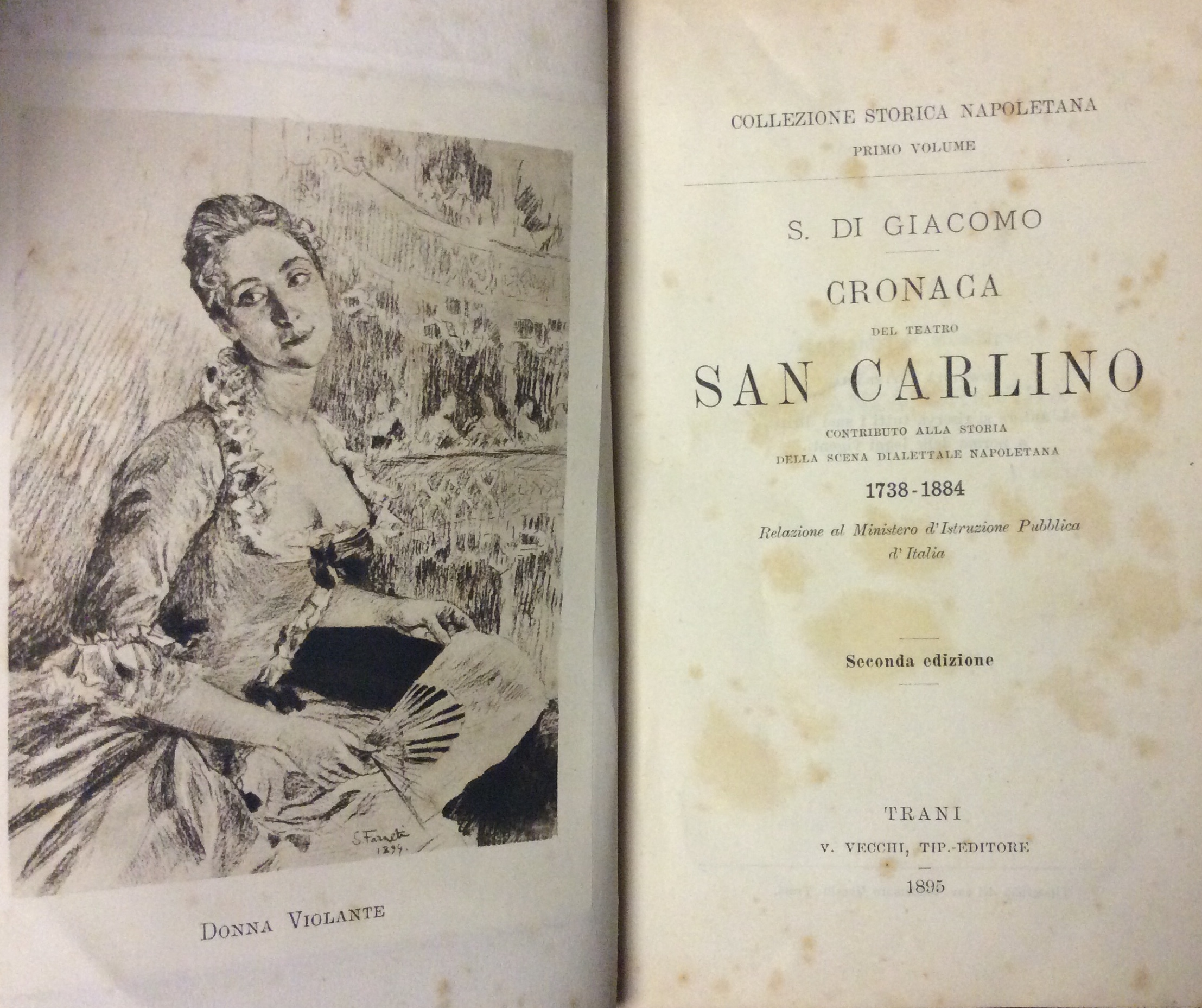 CRONACA DEL TEATRO SAN CARLINO. - Contributo alla storia della …